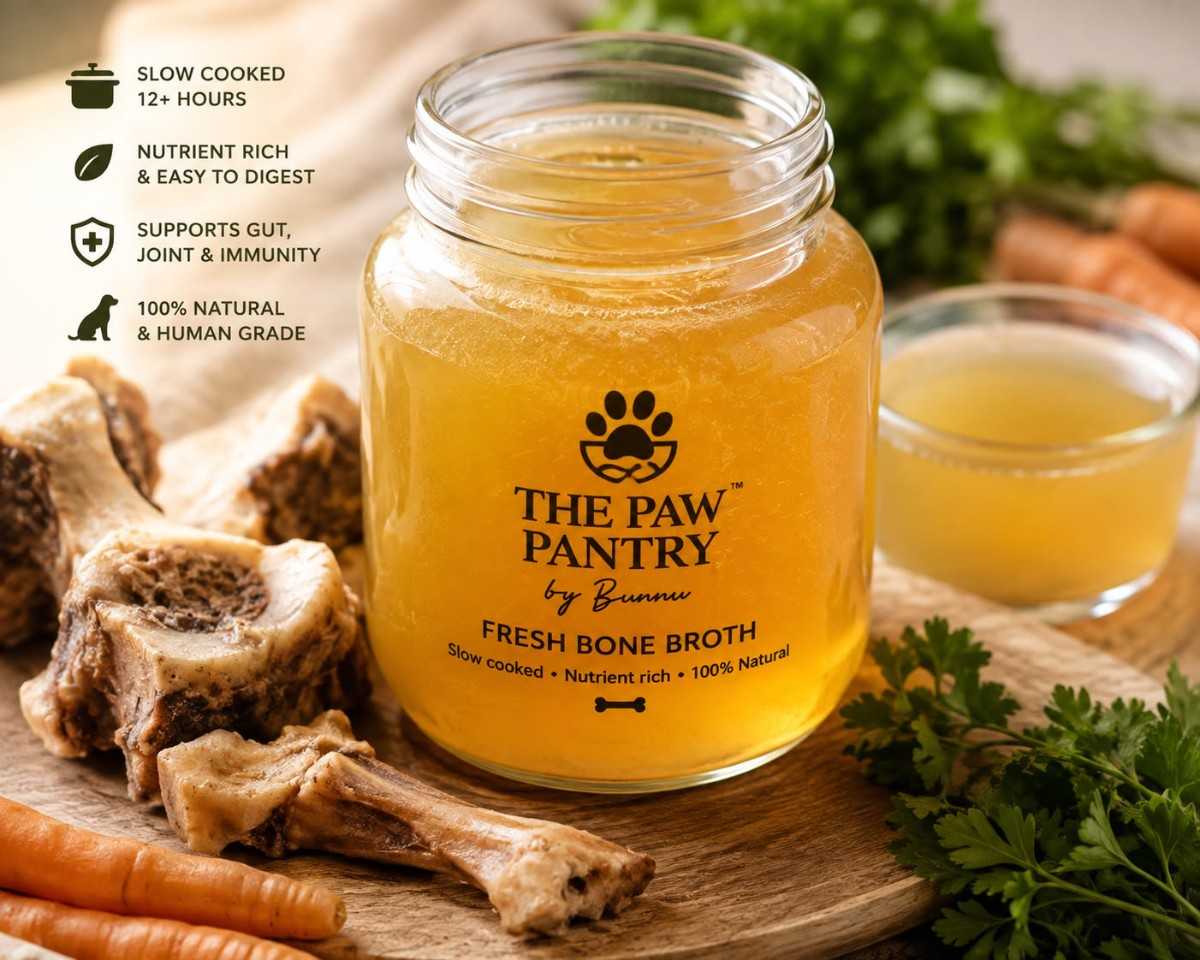 Preparing fresh bone broth and treats